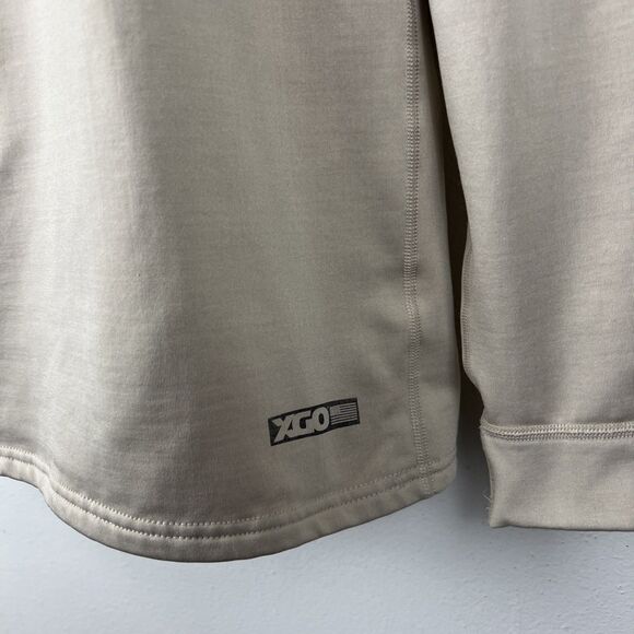 XGO Pullover Men Medium Beige Sweater 3/4 Zip UPF 50 Long Sleeve Fleece Lined - Picture 6 of 12
